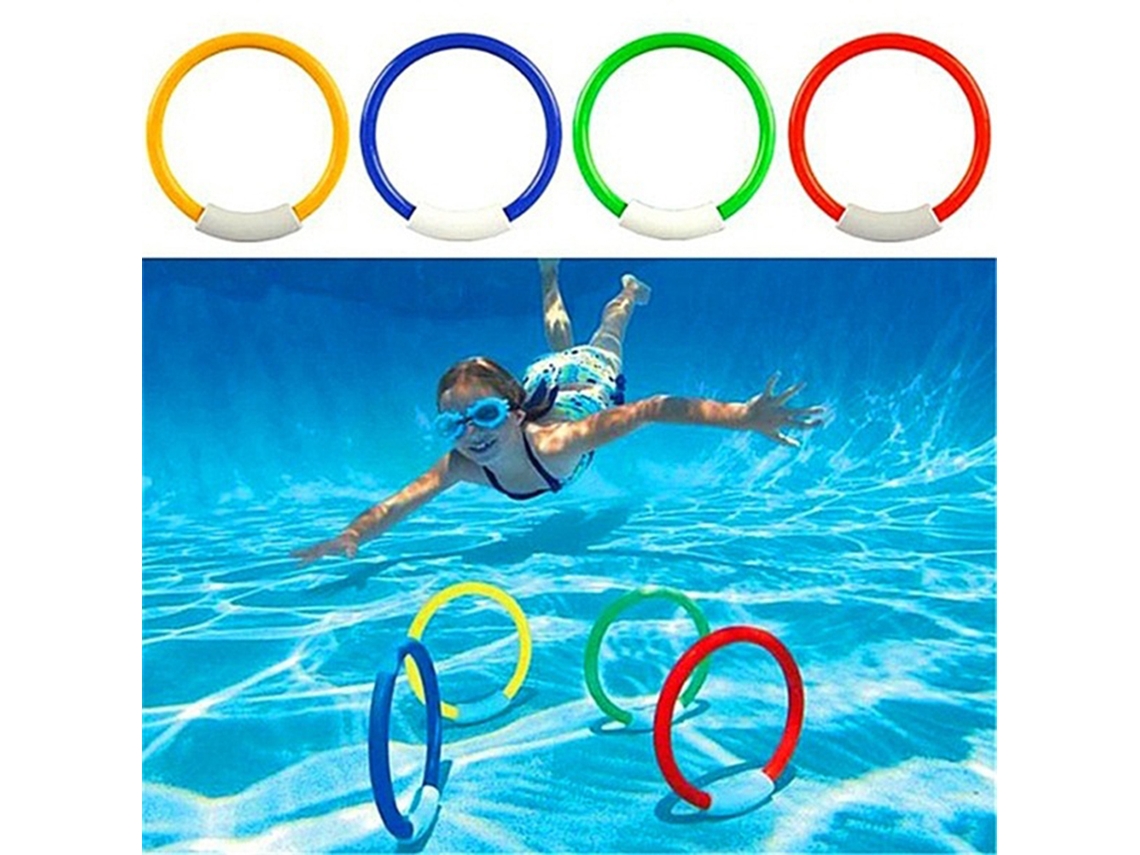 4 Aros De Buceo Para Niños, Juguetes Para Piscina, Playa Y Verano.