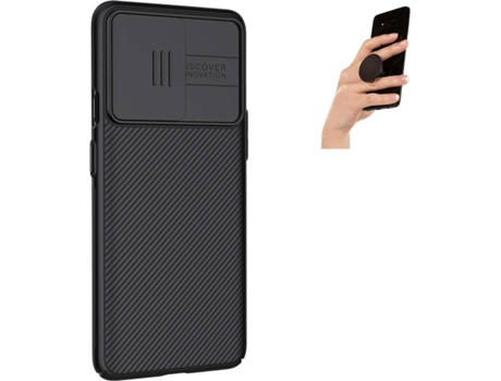 Funda y Popsocket OnePlus Nord PHONESHIELD Camshield Nillkin Negro