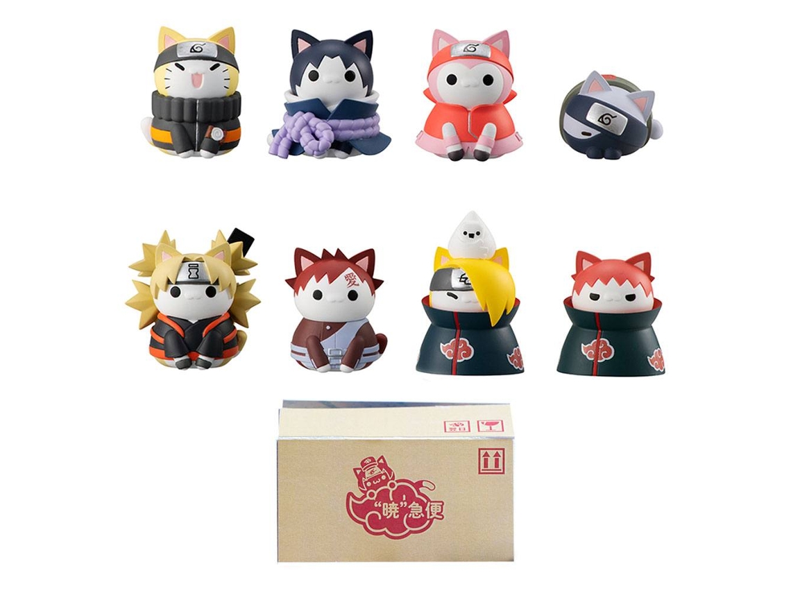 ¡Set de 8 figuras Nyaruto de Naruto Shippuden de Megahouse! Batalla de variedades contra Akatsuki