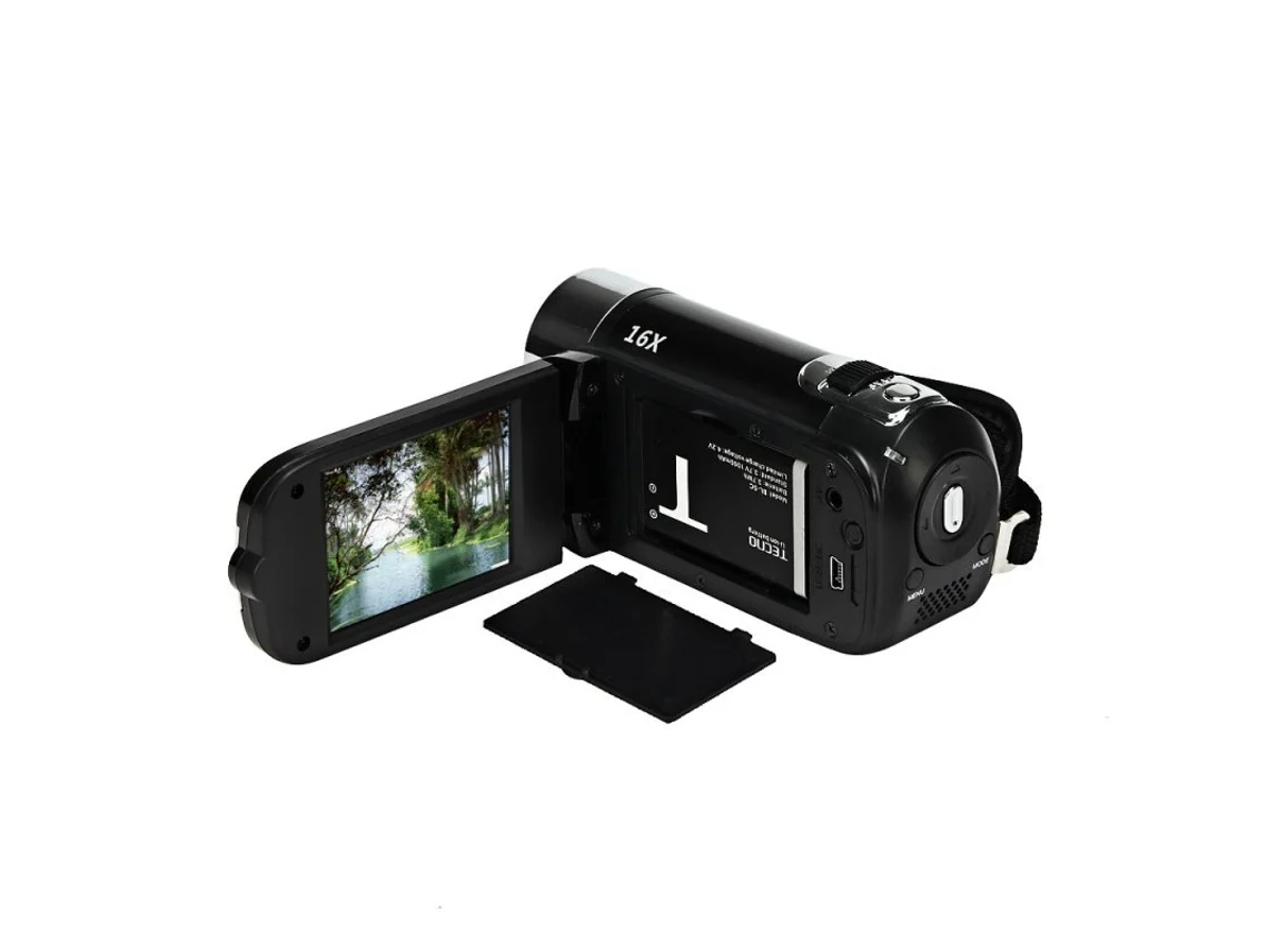 Filmadora Hd 1080P 16M 16X con zoom digital Tpt Lcd Dv Cámara doméstica Negro Enchufe británico