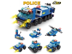 Minibloques de construcción 6 en 1: coche de policía, camión de bomberos y castillo. Kit de construcción DIY. Juguetes educativos para niños. Viewleaf