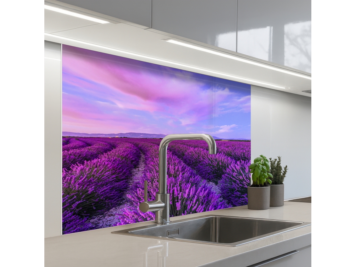Salpicaderos De Cocina Lavanda - Violeta - Flores - Naturaleza 100x80 Cm