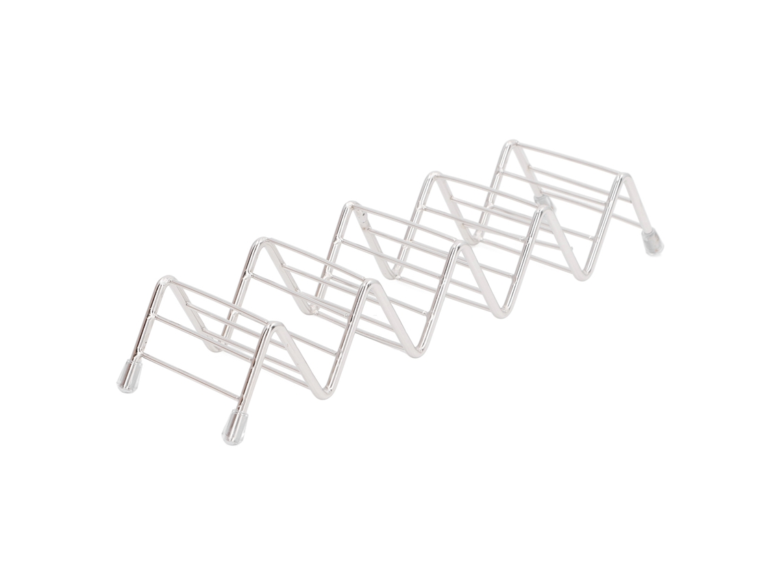 Estante Para Tacos De Acero Inoxidable Con Estante En Forma Ondulada Para Restaurantes Y Fiestas.
