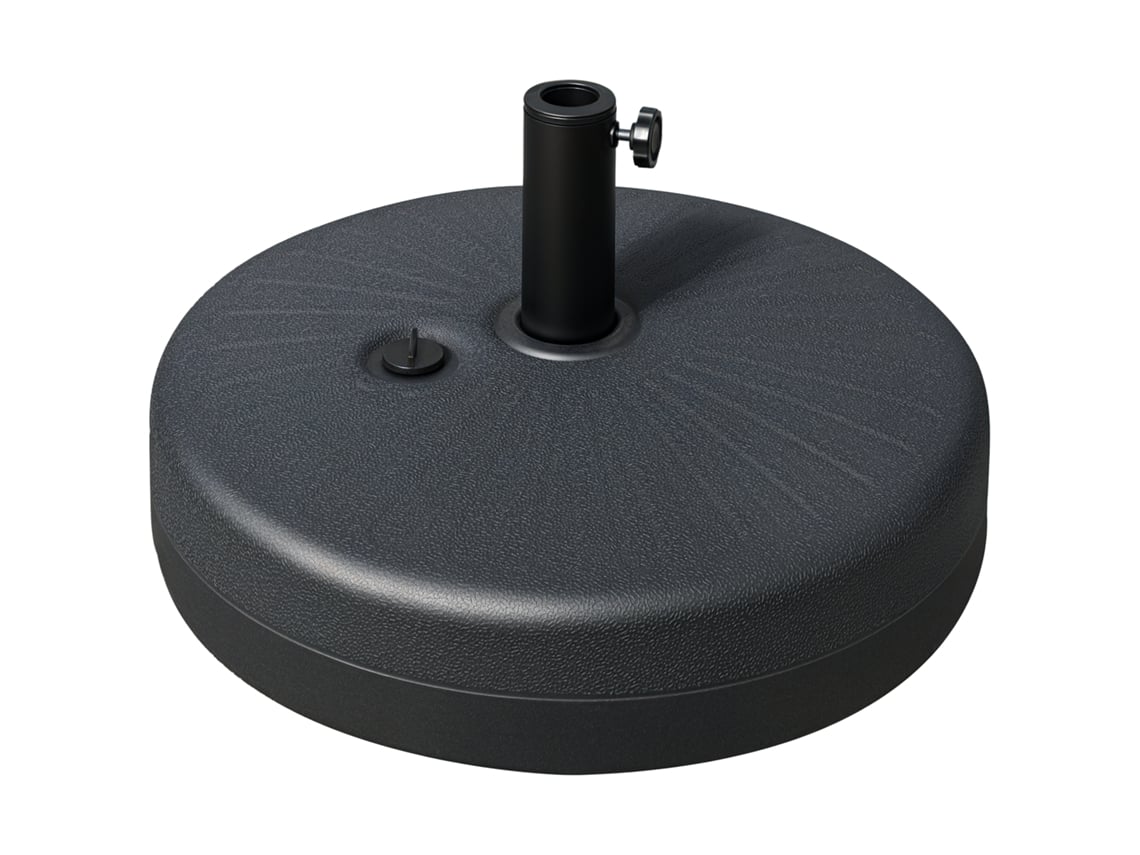 VPMKP - Base redonda Outsunny peso arena/agua Ø38/48 mm acero HDPE 51x51x30,5 cm negra