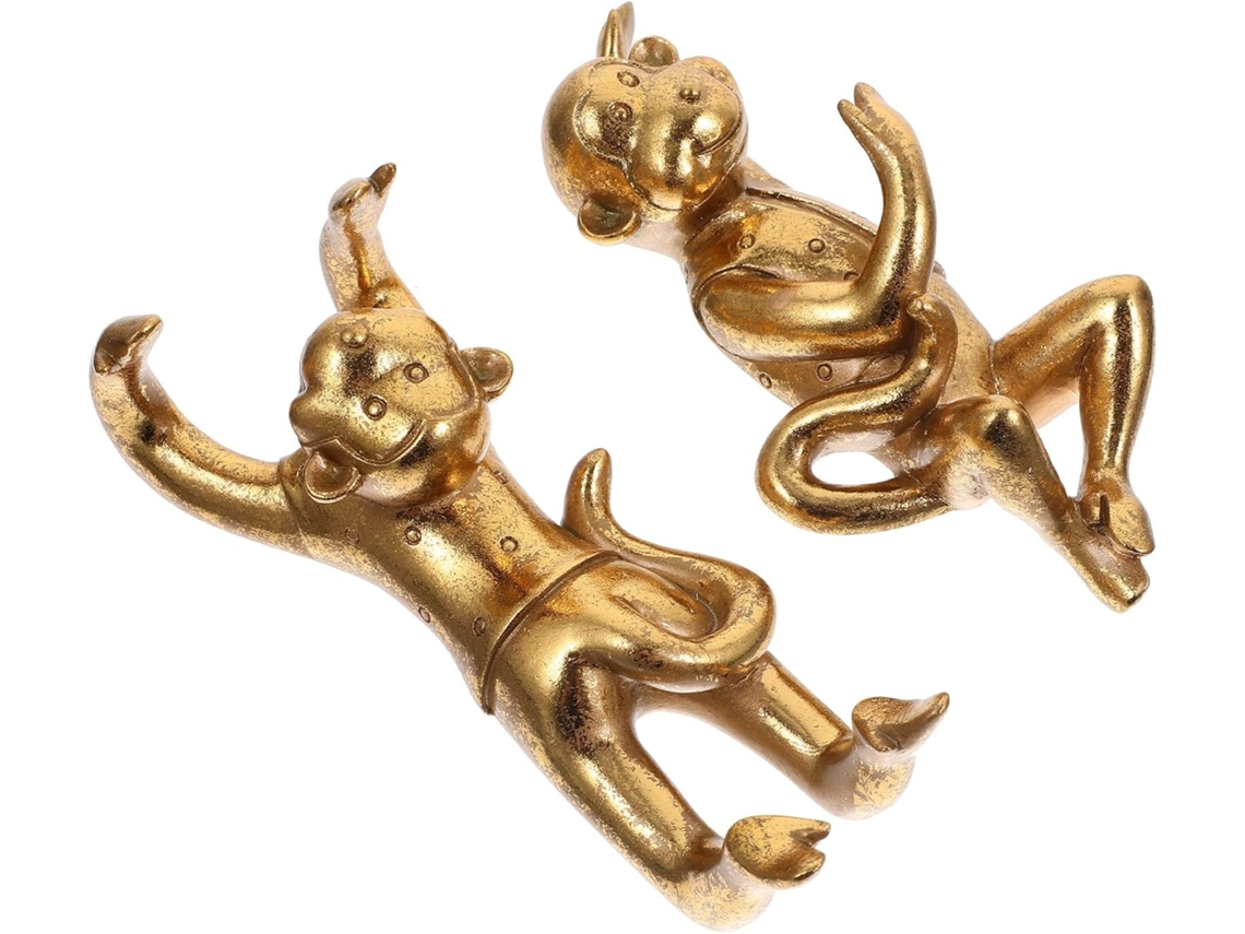 Juego De 2 Gancho De Plástico Dorado Decorativo