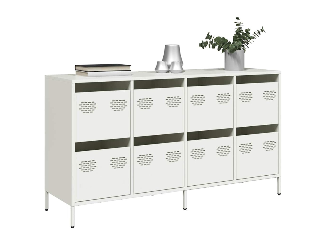Aparador De Acero Laminado En Frío Blanco 135x39x73,5 Cm