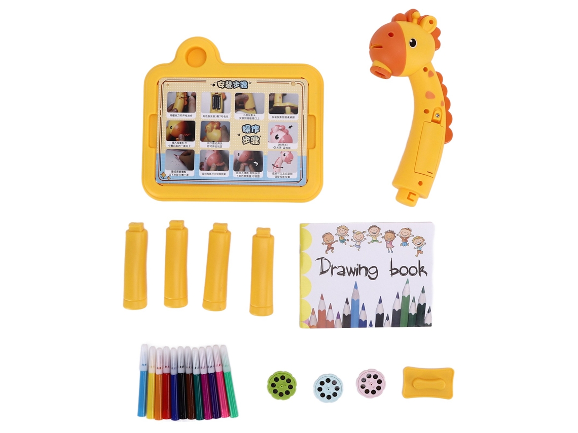 Mesa Proyector De Dibujo Educativo Para Niños Con Tablero De Pintura Led, Juguete Educativo Amarillo