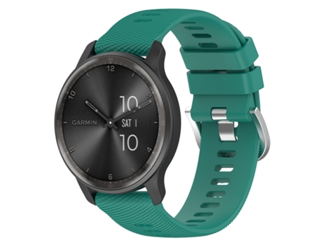 Correa Smartwatch para Garmin Venu 2 22mm Silicona de Color Sólido con Textura Cruzada (Verde Pino)