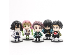Juego de 5 piezas de personaje de anime Demon Slayer (6-7 cm) B SIURN