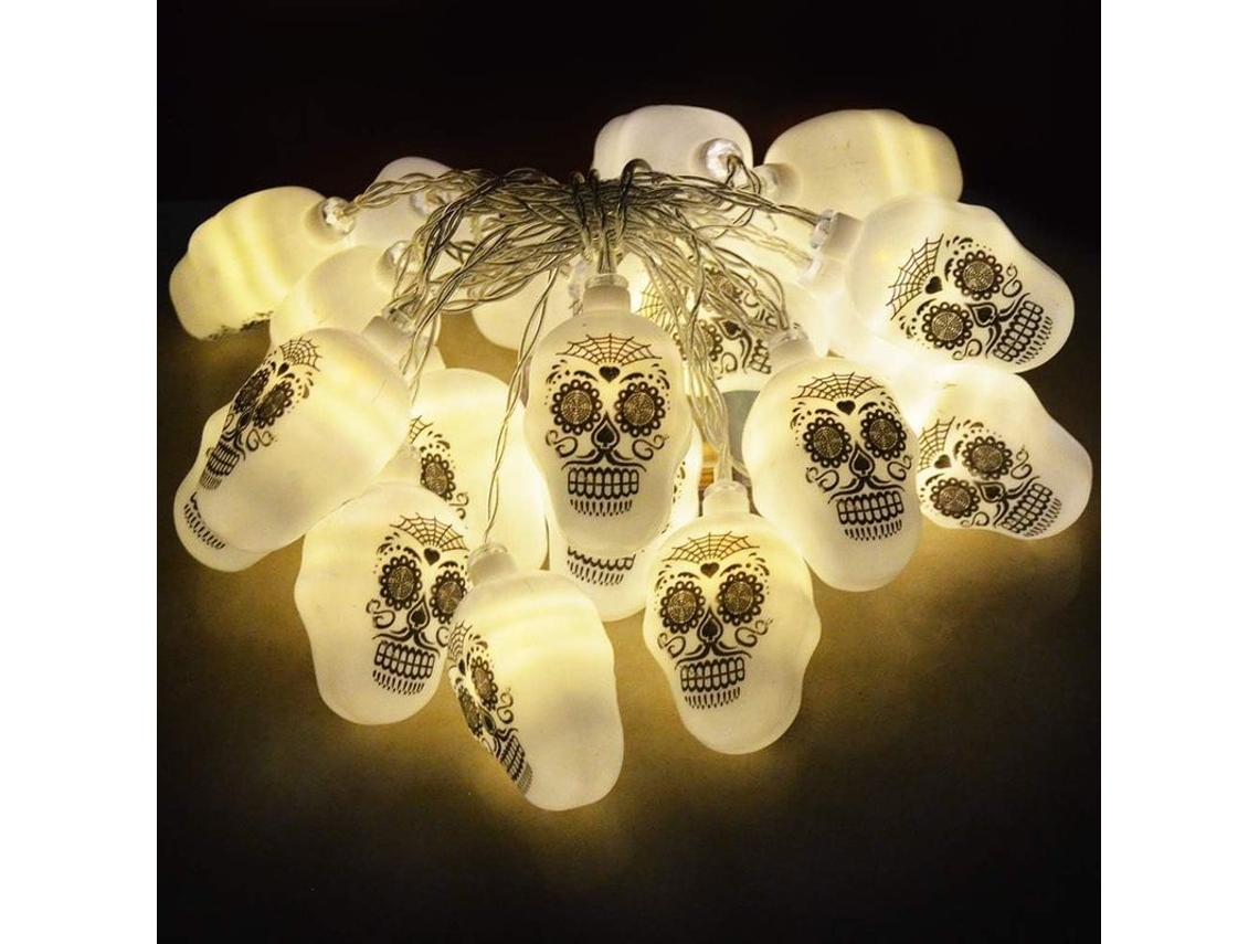 Guirnalda De Luces De Halloween Con 20 Led, Calaveras/fantasmas, 3 M, Funciona Con Pilas, Decoración De Halloween