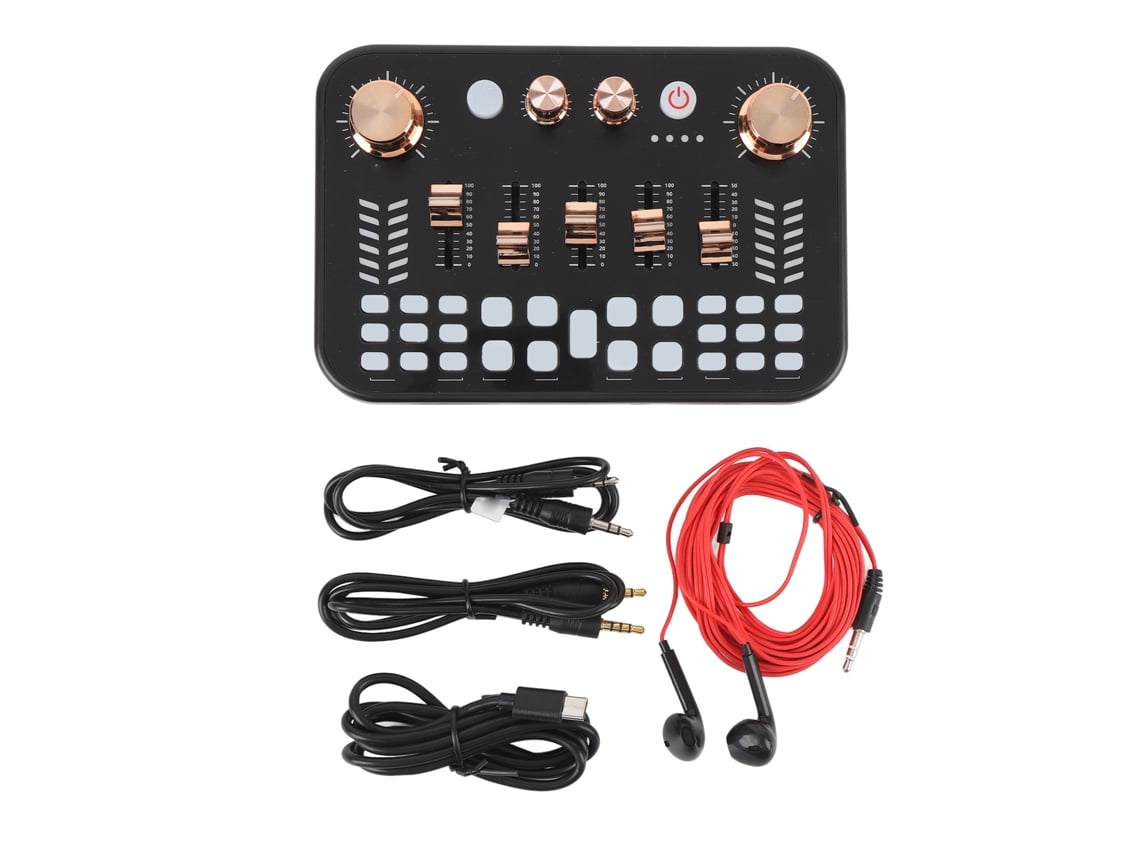 Kit De Equipos Para Podcast Con Tarjeta De Sonido, Mezclador Bluetooth Y Sistema De Voz Alternativo Para Transmisiones En Vivo.