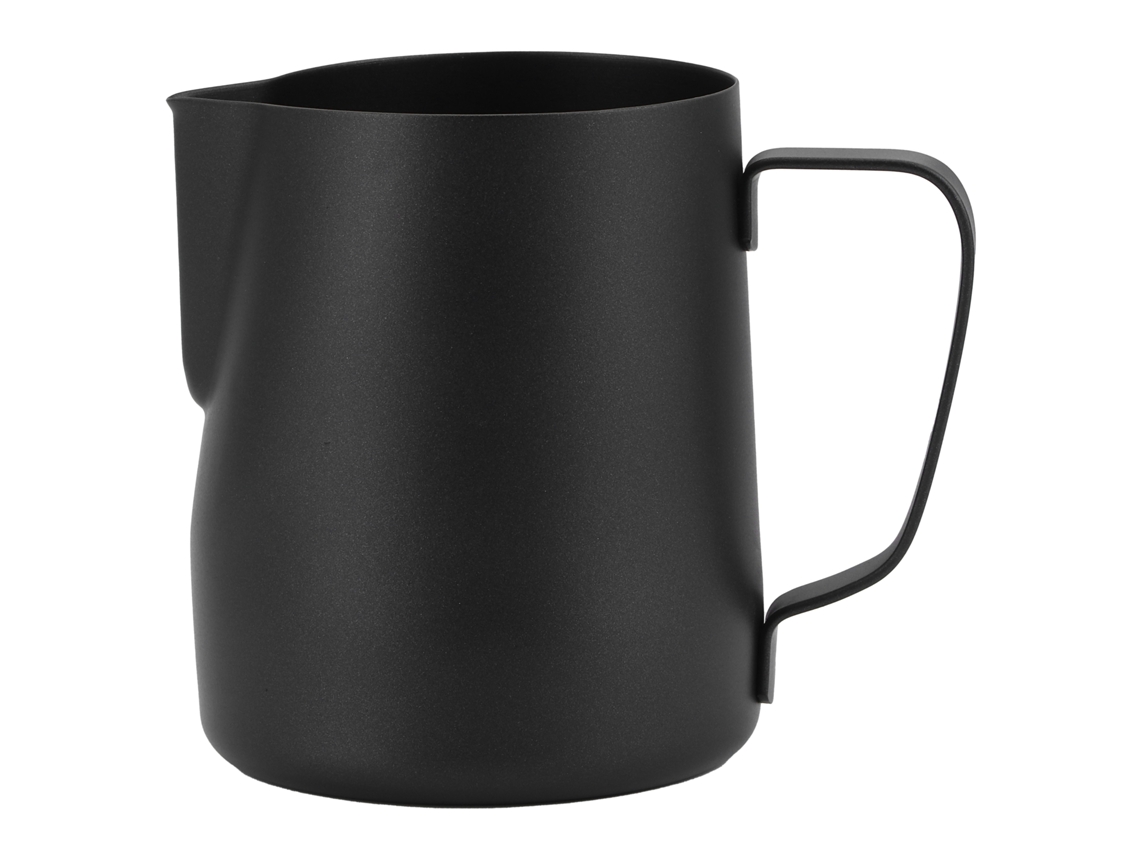Jarra para espumar leche estilo japonés en acero inoxidable 304, 600 ml, color negro