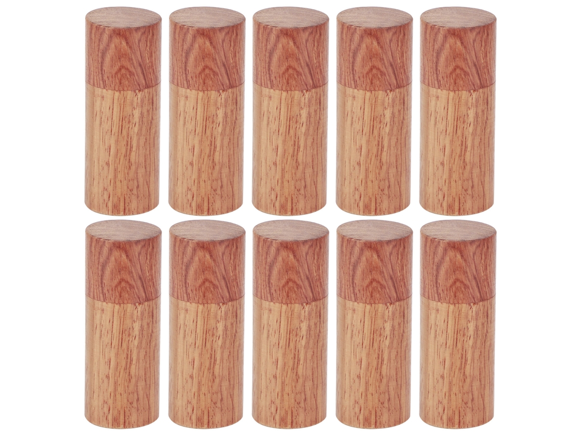 Caja de madera con 10 piezas para aceites esenciales, 2,5 cm de diámetro.