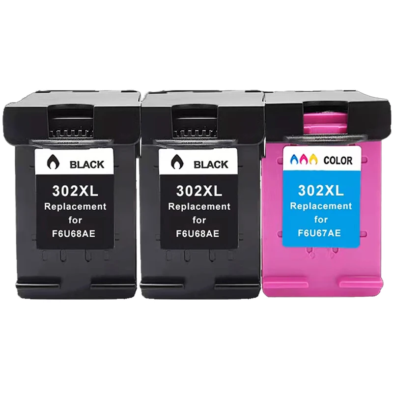 Cartucho De Tinta 2 Negros Y 1 Color 302xl Para Hp Deskjet 1110 1111 1112 Envy 4520 4521 4522 4523 4524 4526 4527 4528