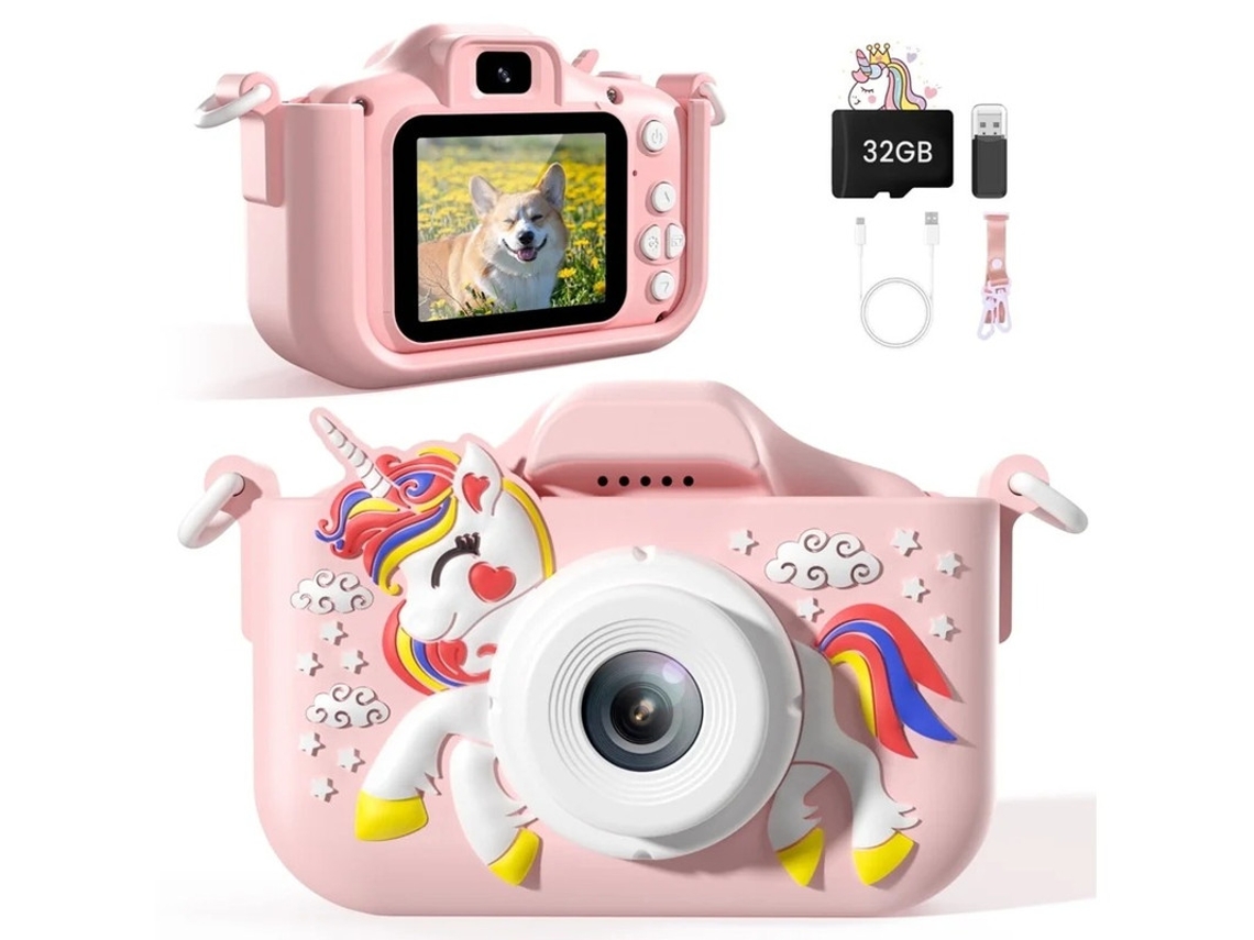 Mini cámara fotográfica multifuncional para niños Yizhood, cámara dual HD 1080P con tarjeta de 32 GB