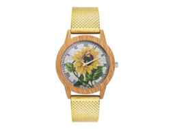 Reloj De Pulsera Analógico De Acero Inoxidable Con Correa De Malla T88-f Dorado