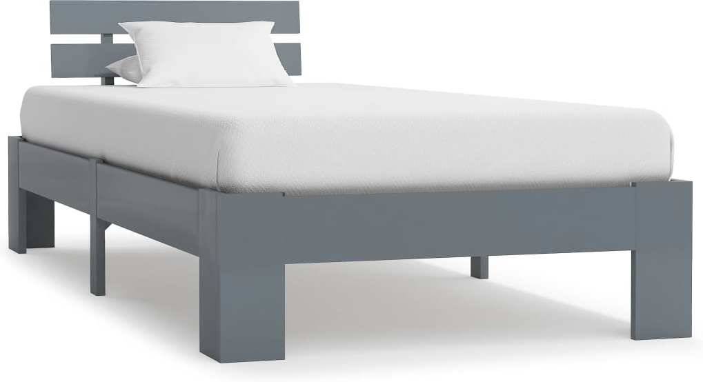 Vidaxl Madera Maciza pino estructura cama somier mobiliario casa hogar moderna robusta y duradera sin gris 90x200cm de 283166 compatible 90x200