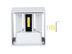 2026-lámpara De Pared Led Exterior Impermeable Cuadrada Aluminio Regulable 85-265v 3000-3200k 6w Blanca