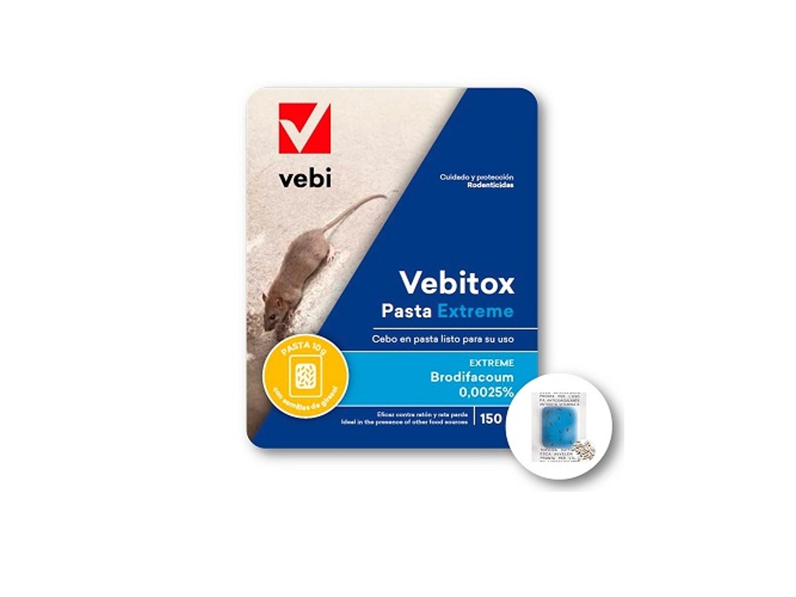 VEBI Vebitox Roticide Pasta Extrema Saco de Pasta de Isca 150 Gr