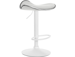 Taburete de bar X1. Asiento ergonómico en PVC blanco. Base en forma de trompeta en metal blanco. 10_0005387