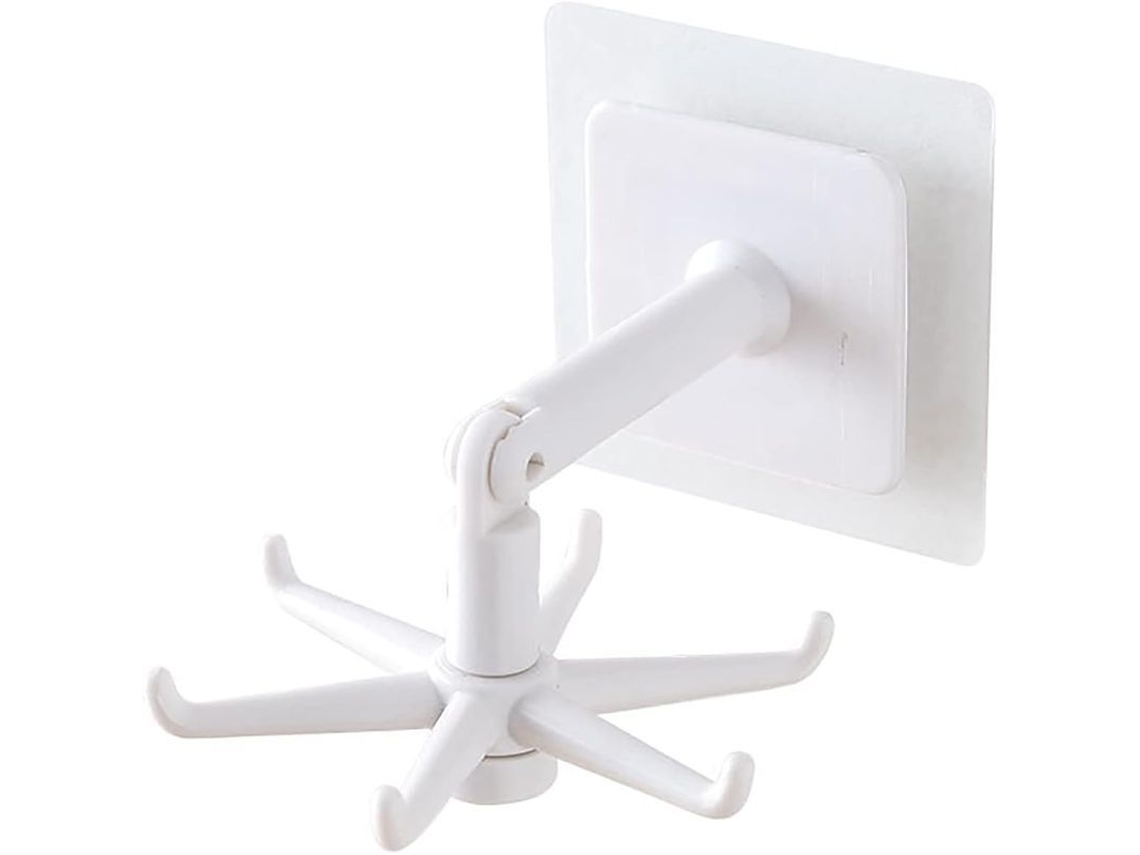 2026-repisa De Cocina Montada En Pared Con Ganchos Rotativos Para Utensilios, Blanco, 2 Piezas