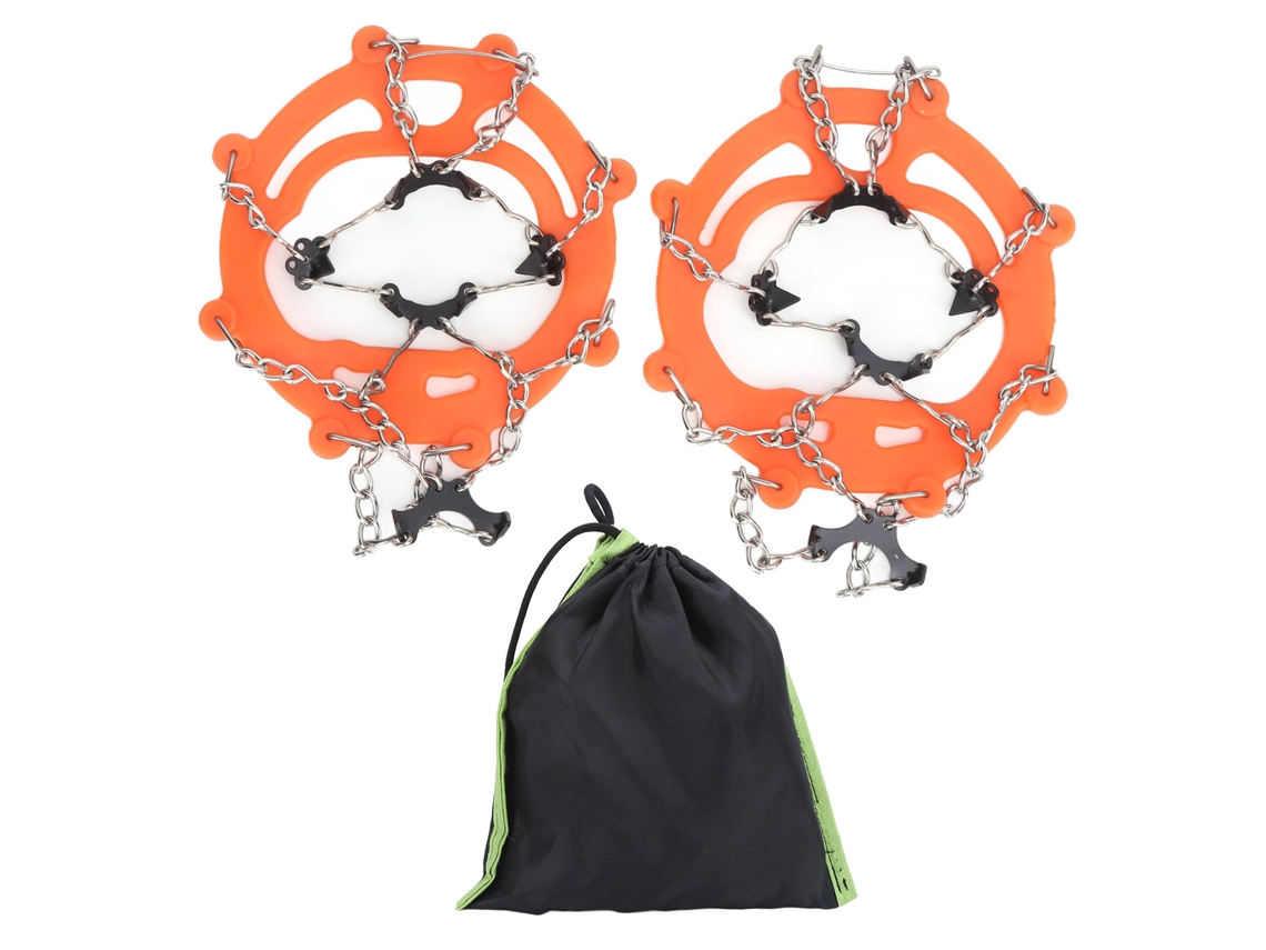 Crampones De 8 Dientes Para Hielo Y Nieve, Escalada, Esquí Y Montañismo, Color Naranja.
