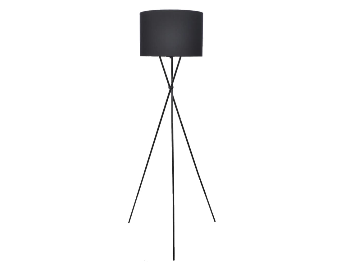 Lámpara Luminaria de Pie con Soporte Negro 139 cm