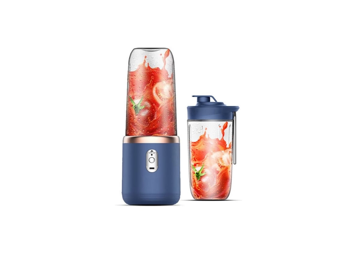 Espremedor De Frutas Elétrico Portátil Copo Duplo De 400Ml Adequado Para To Os Tipos De Frutas Azul 