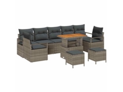 Maison Exclusive - Conjunto De Sofá De Jardín Con Cojín Con Almohada 10 Pcs Gris