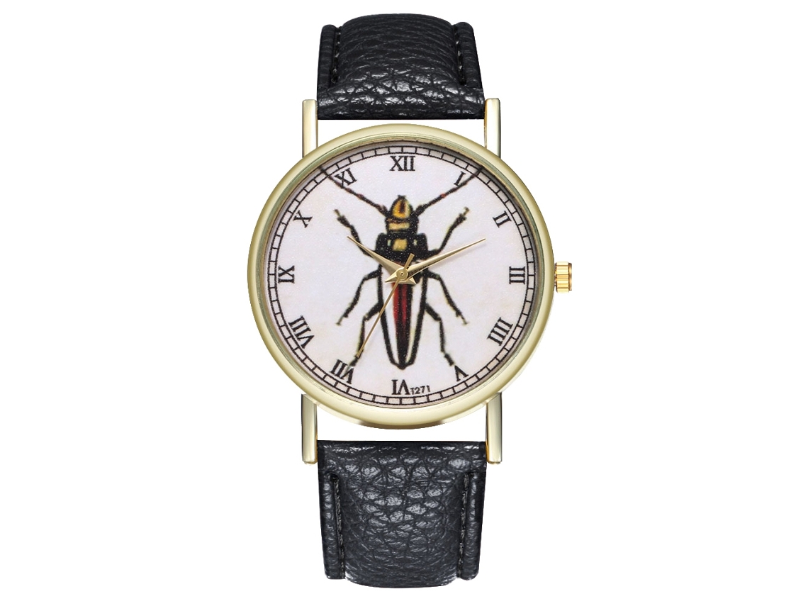 Reloj De Pulsera Negro Informal De Cuarzo, Estilo Retro, Para Hombre/mujer.