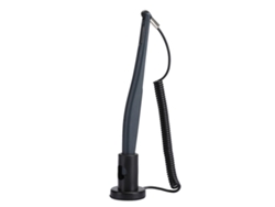 Lápiz óptico activo para pantallas resistivas y capacitivas, con cable de resorte gris.