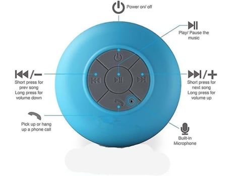 Altavoz Mini portátil de alta fidelidad impermeable ducha piscina inalámbrico Bluetooth manos libres con Micblue