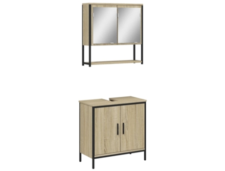 Conjunto 2 de muebles de baño VIDAXL madera contrachapada roble Sonoma