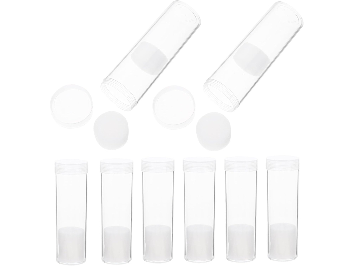 Juego De 10 Tubos Transparentes De 31 Mm Para Monedas Con Almohadilla De Espuma.