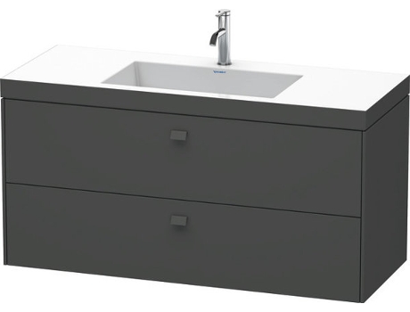 Lavamanos DURAVIT Brioso de 120,0x48,0 cm 2 cajones con sifón y delantal sin rebosadero con banco con agujero para grifo sin agujero para grifo.