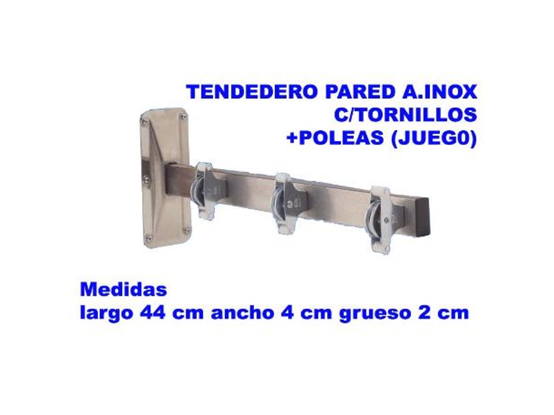 pared inox c-tornillos+poleas (jueg0)44cmx4x2 -301012