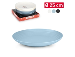 Plato Llano 25 Cm Reutilizable Ideal Fiestas Gris PLASTIC FORTE