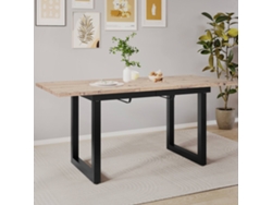Mesa de comedor extensible multifuncional en acero de estilo industrial natural