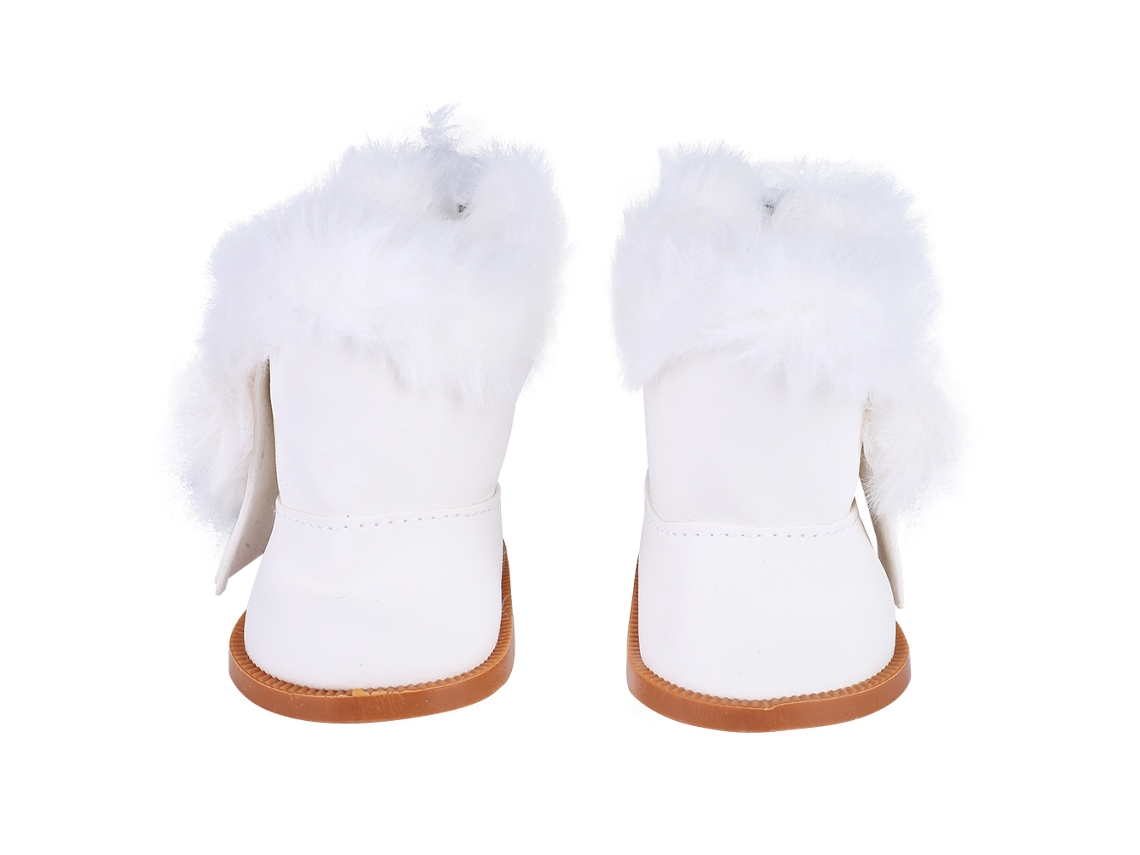 Mini Botas De Nieve De Peluche Para Muñecas De 45 Cm, Color Blanco.