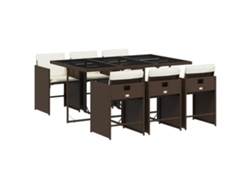 Maison Exclusive - Set Comedor De Jardín 7 Pzas Con Cojines Ratán Sintético Marrón