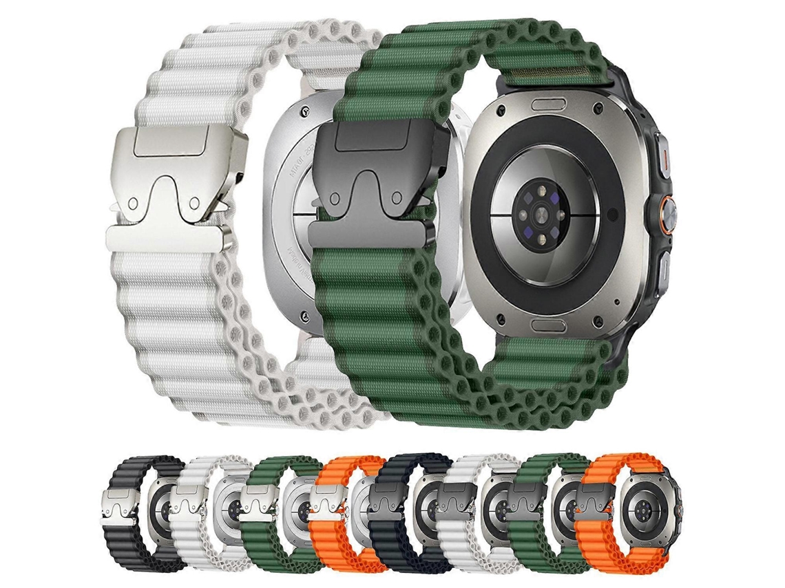 Correa ancha de nailon acanalado con hebilla de paracaídas para Samsung Galaxy Watch Ultra de 47 mm / Ultra 2025