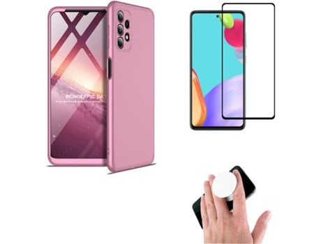 Kit Película Full Cover y Popsocket Samsung A72 4G PHONESHIELD Slim Armor 360º Rosa
