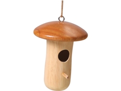Casita Para Pájaros De Madera Inoomp Con Diseño De Seta, Comedero Colgante Duradero Para Jardín Y Terraza, Nido