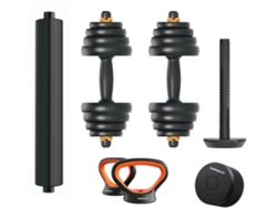 Kit de pesas conectadas V2 30Kg FED: mancuernas (pesos + barras) + barra + pesa rusa + sensor
