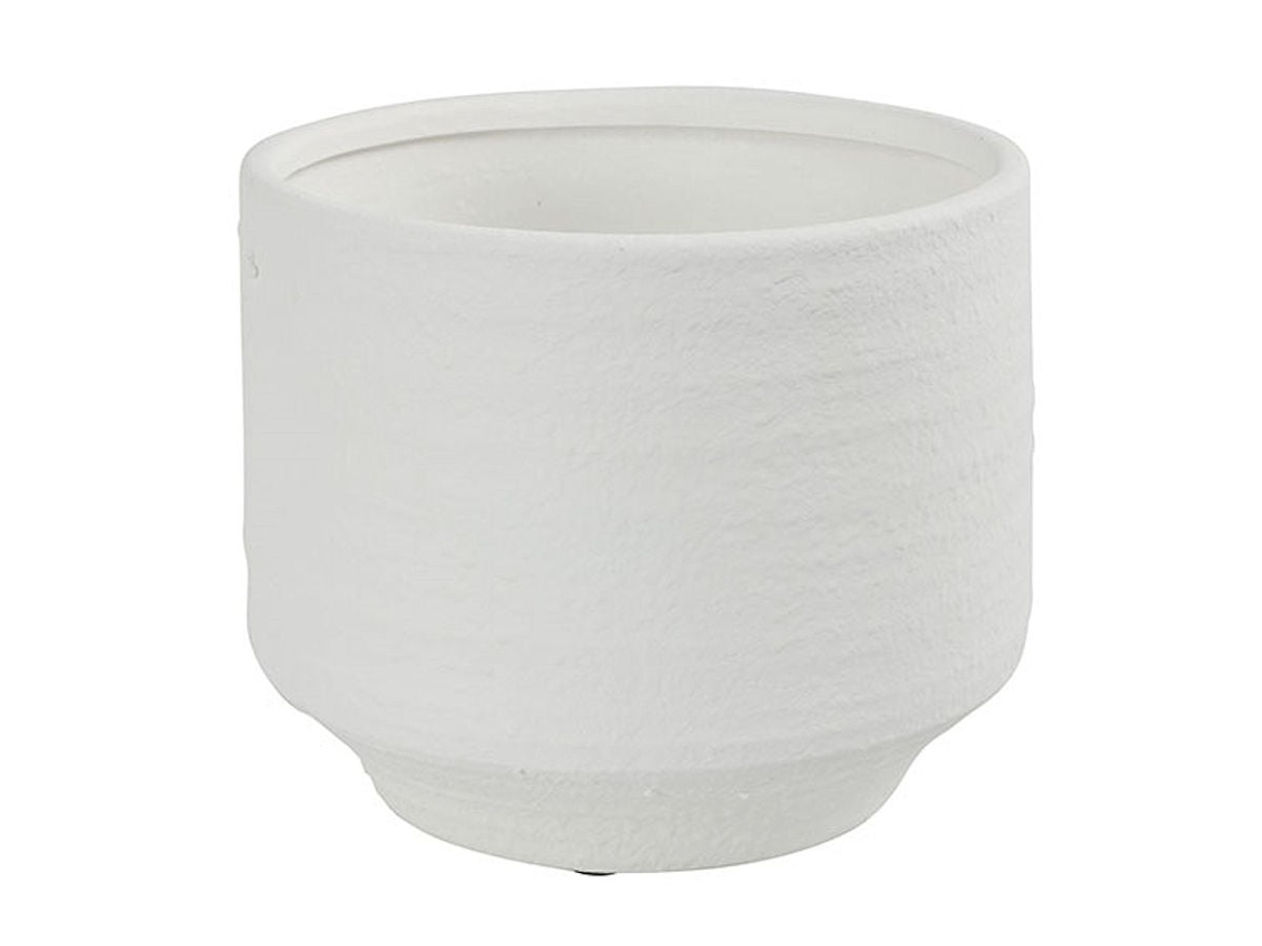 Maceta Countryfield de cerámica blanca, elegante maceta de 26 cm