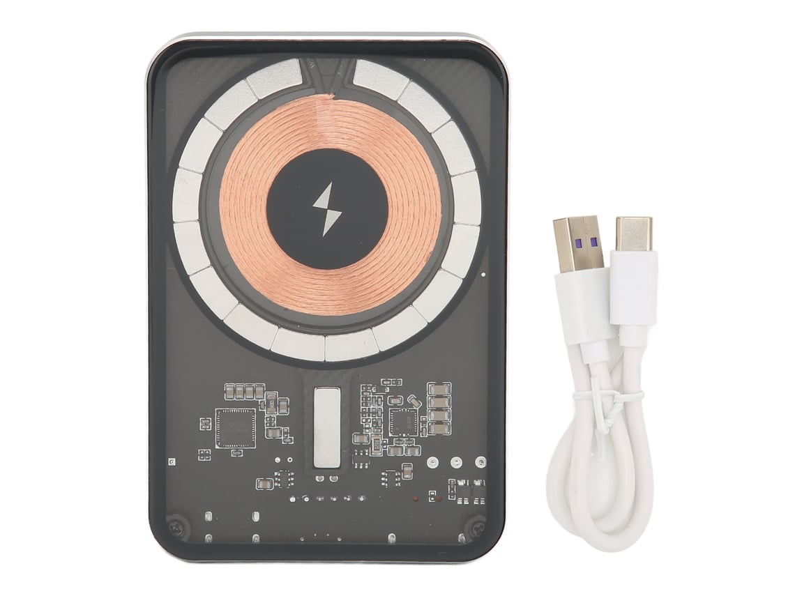 Banco de energía magnético inalámbrico de 10000 mAh, portátil, transparente, para teléfonos móviles, auriculares Bluetooth, E44b 1