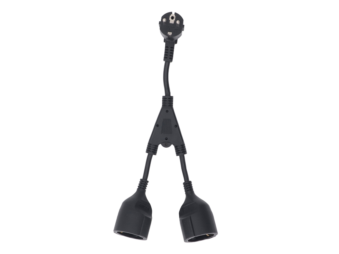2026-3500w Splitter De Poder Y 1 A 2 Plug Doble Para Tomacorrientes Extensión Cable Cocina Oficina Hogar Negro