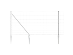 Valla de campo con postes de acero galvanizado vidaxl gris metal