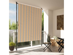 Estor enrollable para exterior, 200 x 270 cm, tela/acero, amarillo y blanco, DKD Home Decor