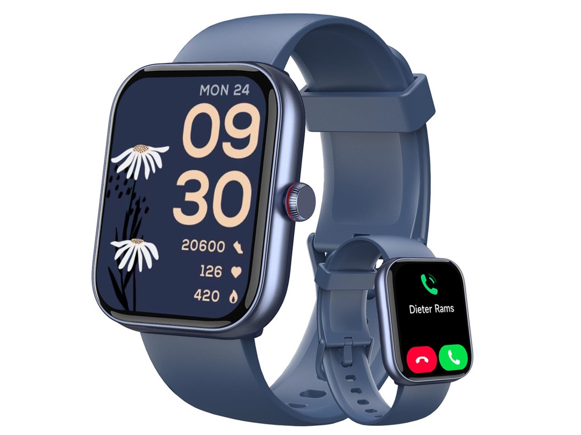 Smartwatch YIZHOOD IDW20 1.91 inch Llamada Bluetooth IP68 Impermeable Monitorización de Salud 100+ Modos Deportivos 300mAh (Android e IOS - Azul)